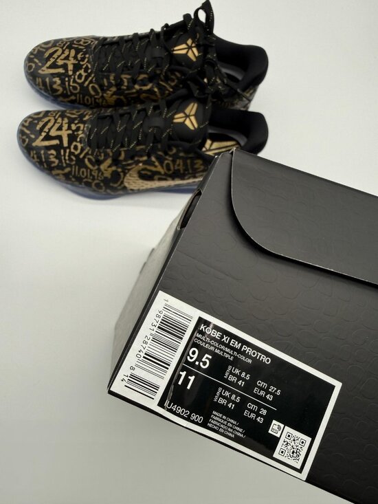 New Nike Kobe XI EM Protro Basketball Shoes Mens Size 9.5 Black Gold IU4902 900 main image 12